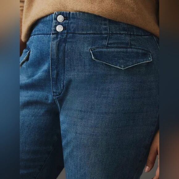 Anthropologie Maeve  Bombshell Slim Straight Jeans Style:OB1621587 Medium Wash - Picture 2 of 16